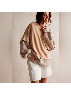 FREE PEOPLE We The Free Holly Twofer Pullover Size XS